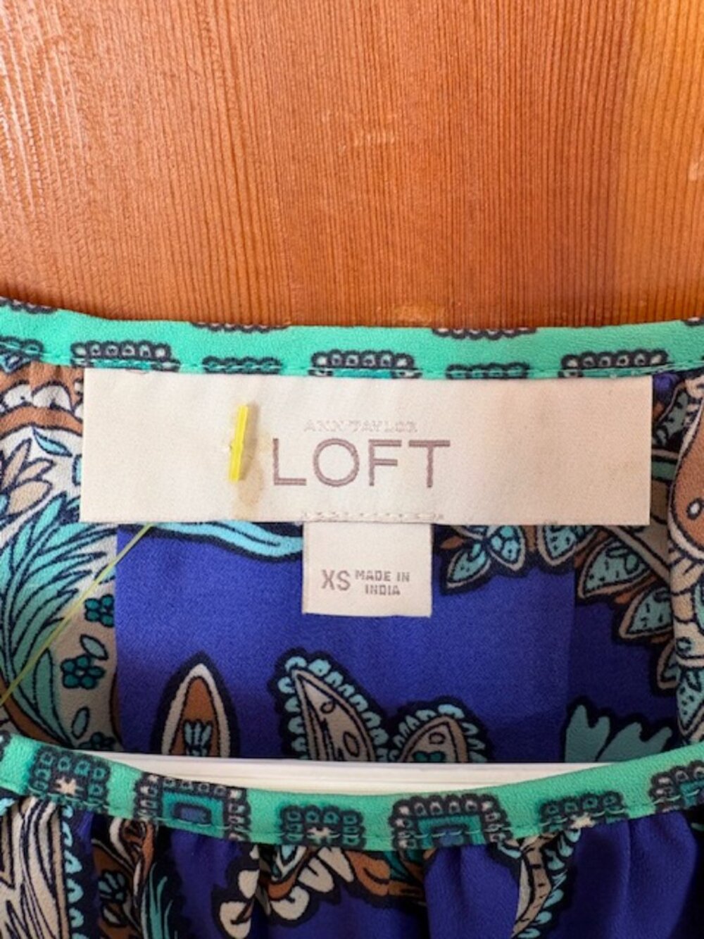 Ann Taylor Loft Paisley Print Blue Green Sleeveless Flowy Tank Top Size XS - Picture 3 of 6